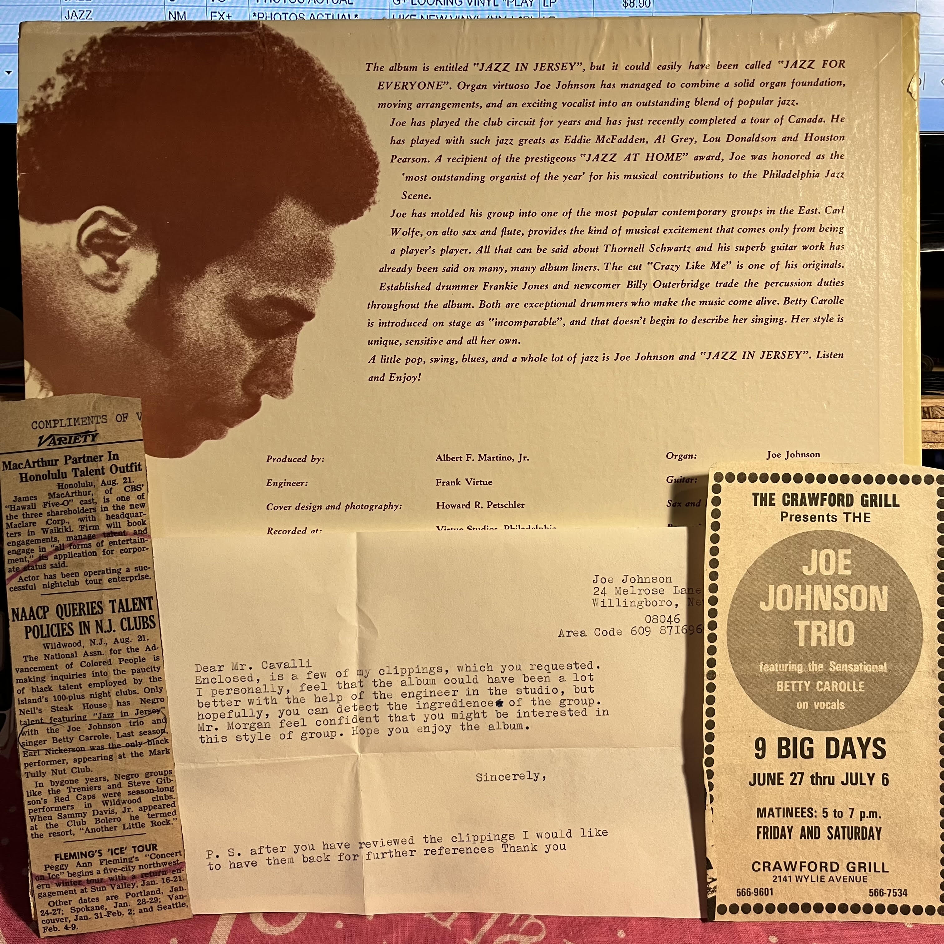 Joe Johnson (30) - Jazz In Jersey | Near Mint (NM) Excellent (EX) Love Vinyl Records