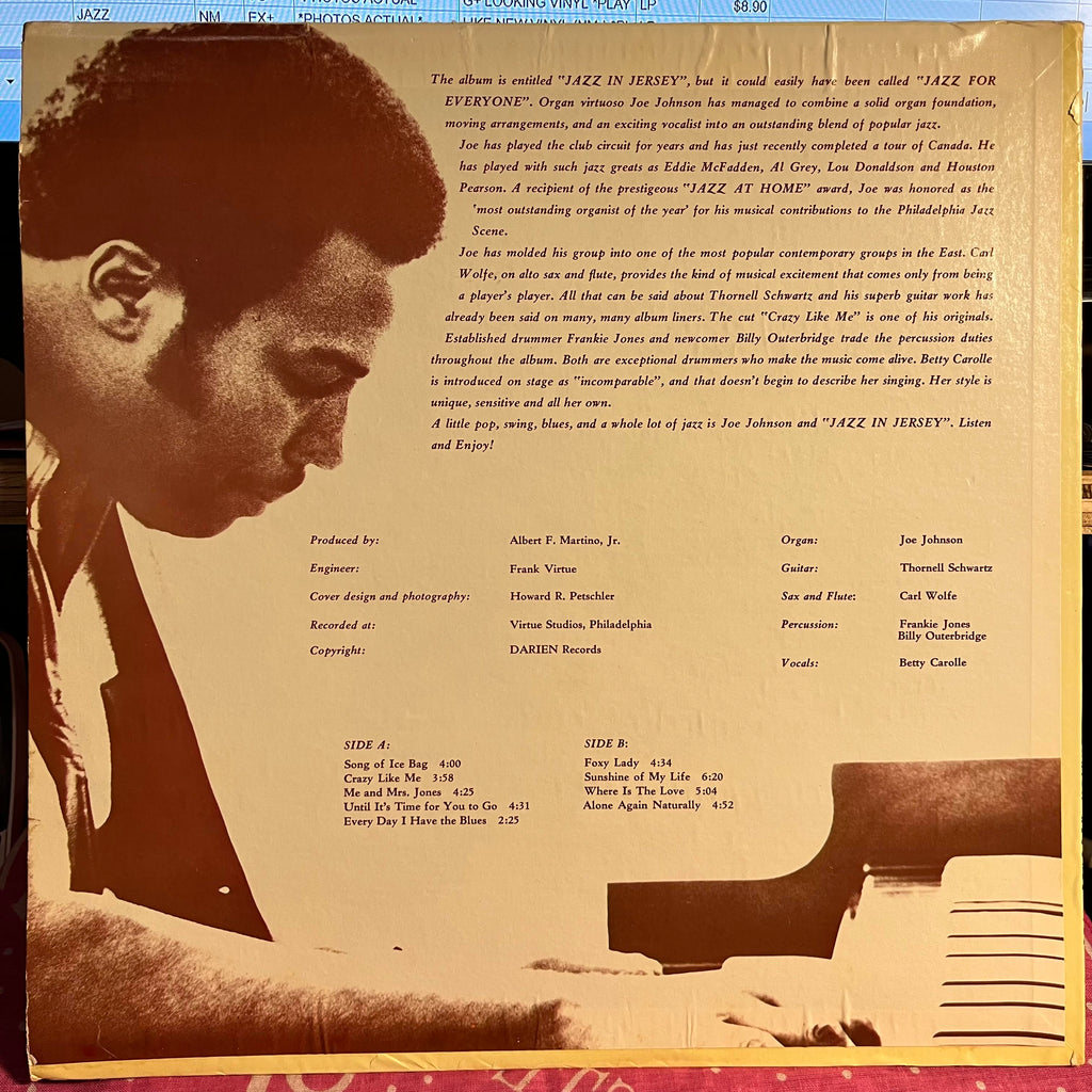 Joe Johnson (30) - Jazz In Jersey | Near Mint (NM) Excellent (EX) Love Vinyl Records