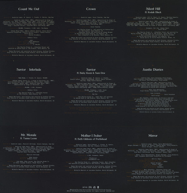 Kendrick Lamar Mr. Morale & The Big Steppers pgLang, Top Dawg Entertainment, Aftermath Entertainment, Interscope Records 2xLP, Album, 180 Mint (M) Mint (M) Love Vinyl Records