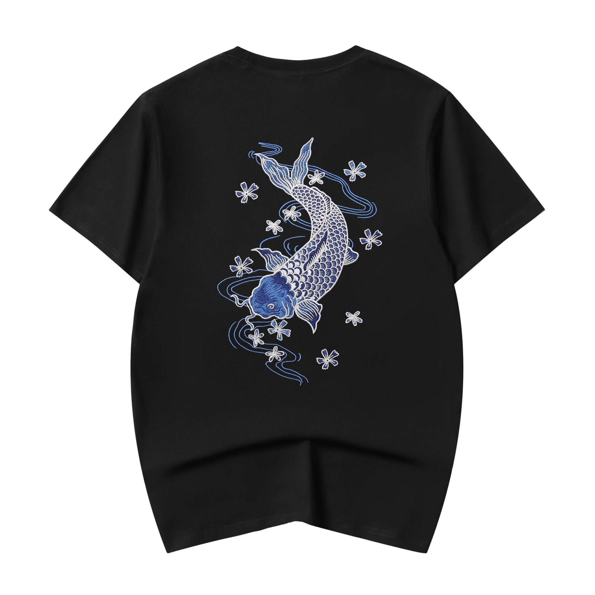 KH801 Blue Koi Embroidery Tee Niepce