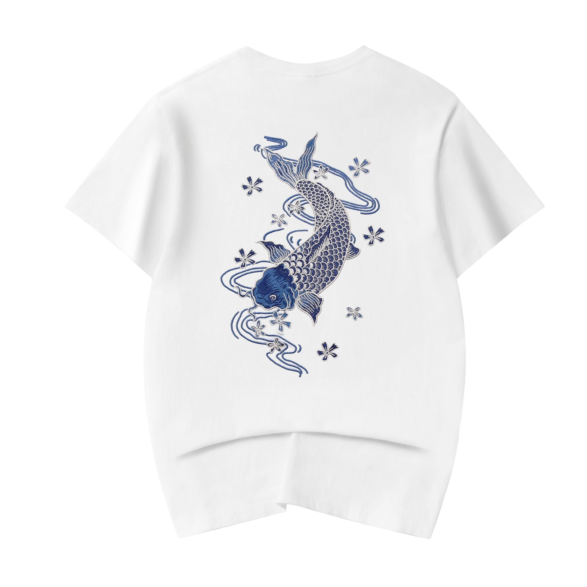 KH801 Blue Koi Embroidery Tee Niepce