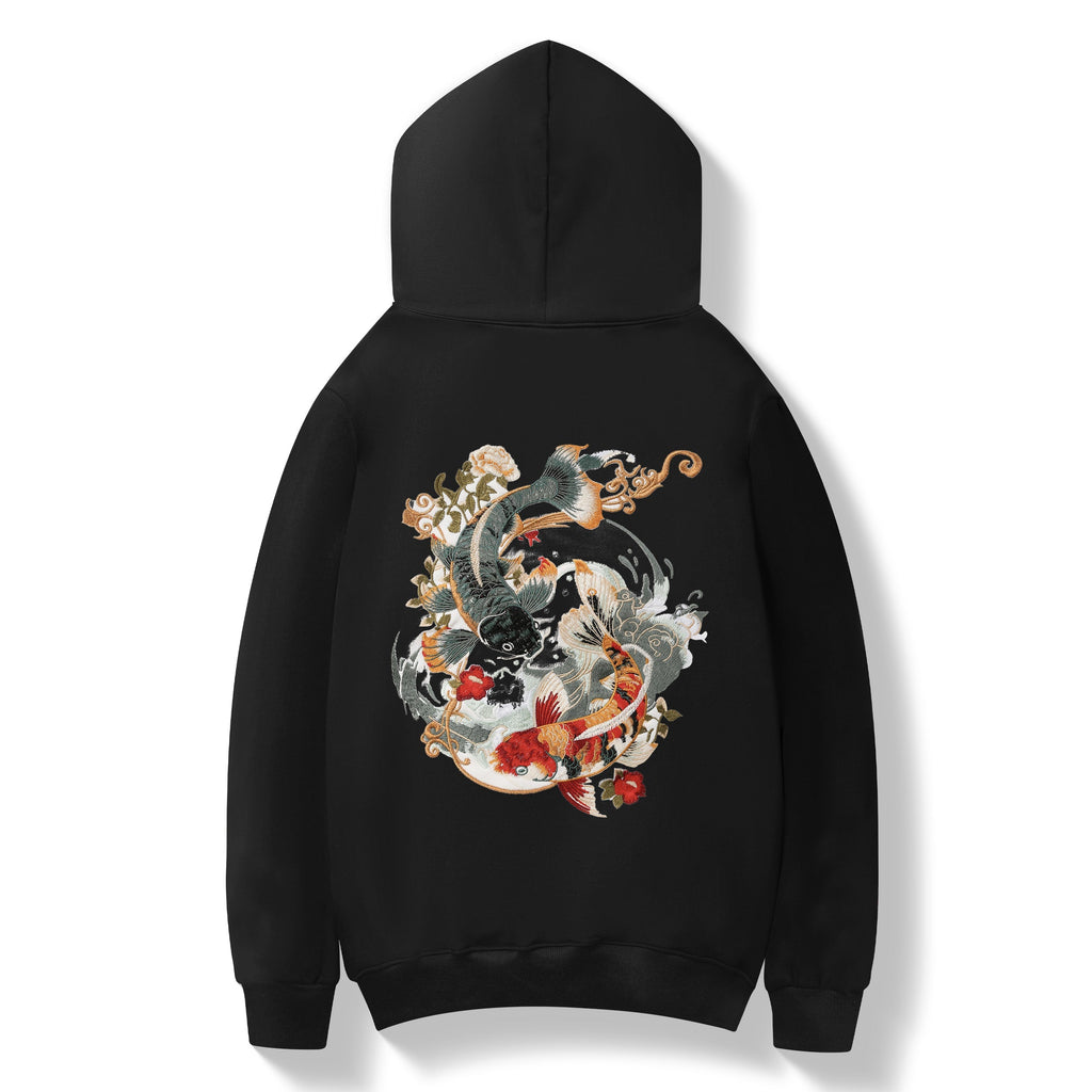 KH9008 Yin Yang Koi Embroidery Hoodie Niepce