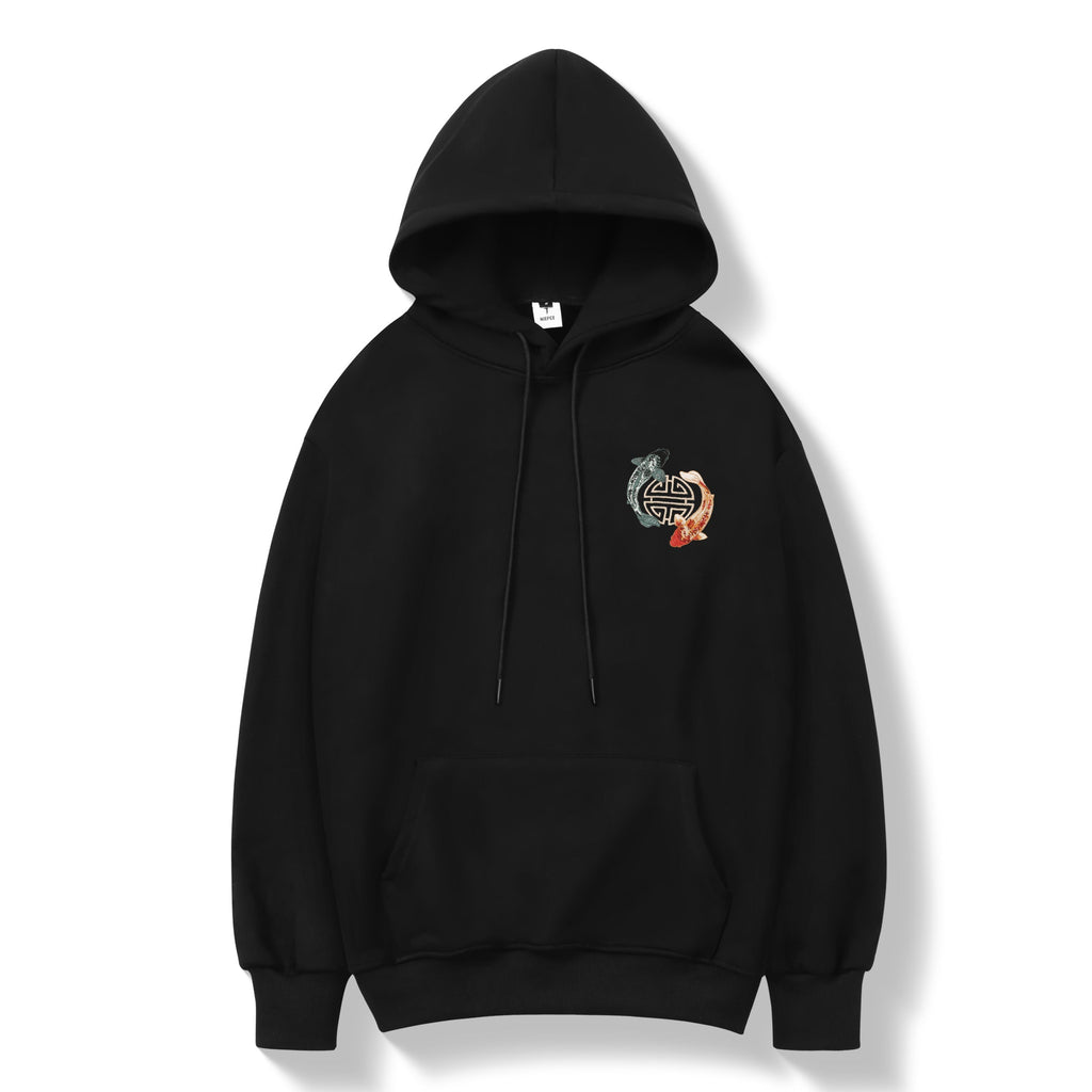 KH9008 Yin Yang Koi Embroidery Hoodie Niepce