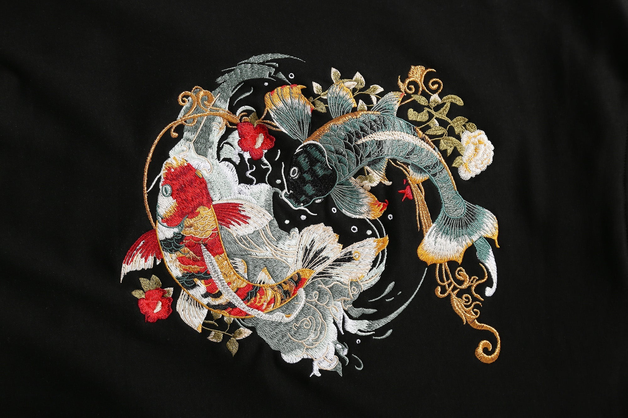 KH9008 Yin Yang Koi Embroidery Hoodie Niepce