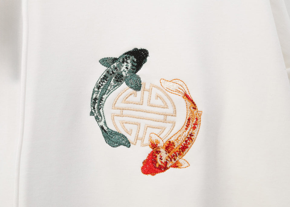 KH9008 Yin Yang Koi Embroidery Hoodie Niepce