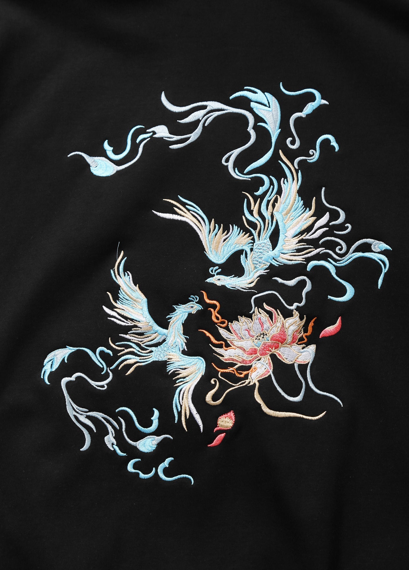 KH9010 Blue Phoenix Embroidery Hoodie Niepce