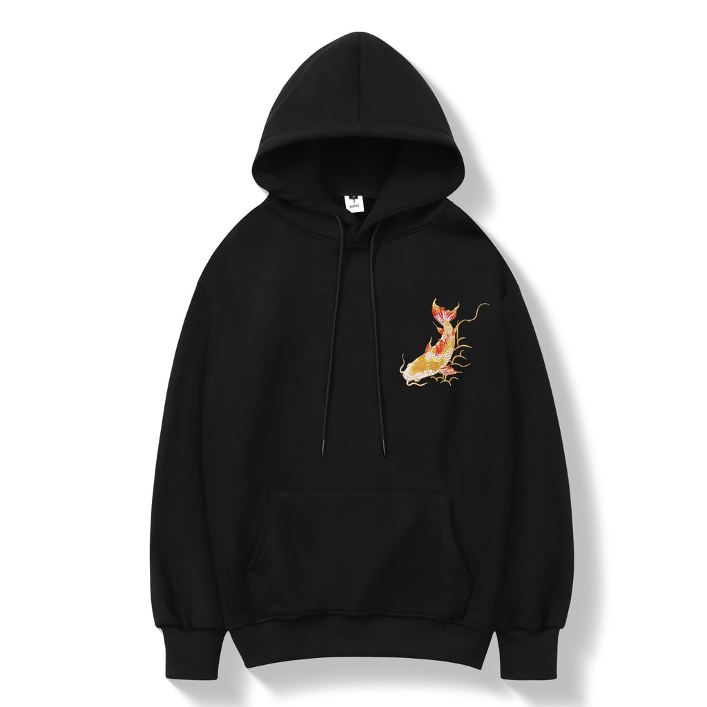 KH9013 Golden Koi Fish Embroidery Hoodie Niepce