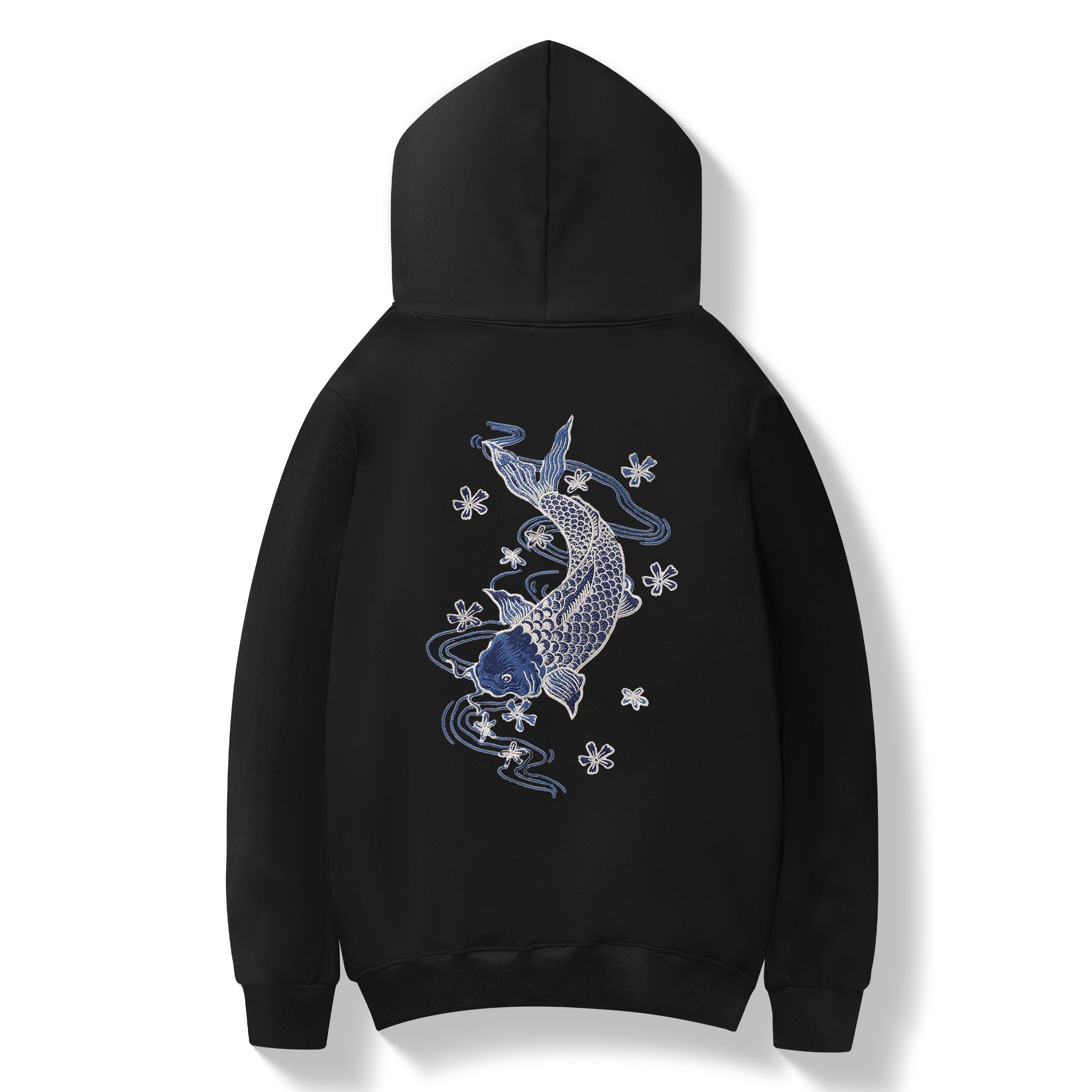 KH9015 Blue Koi Embroidery Hoodie Niepce