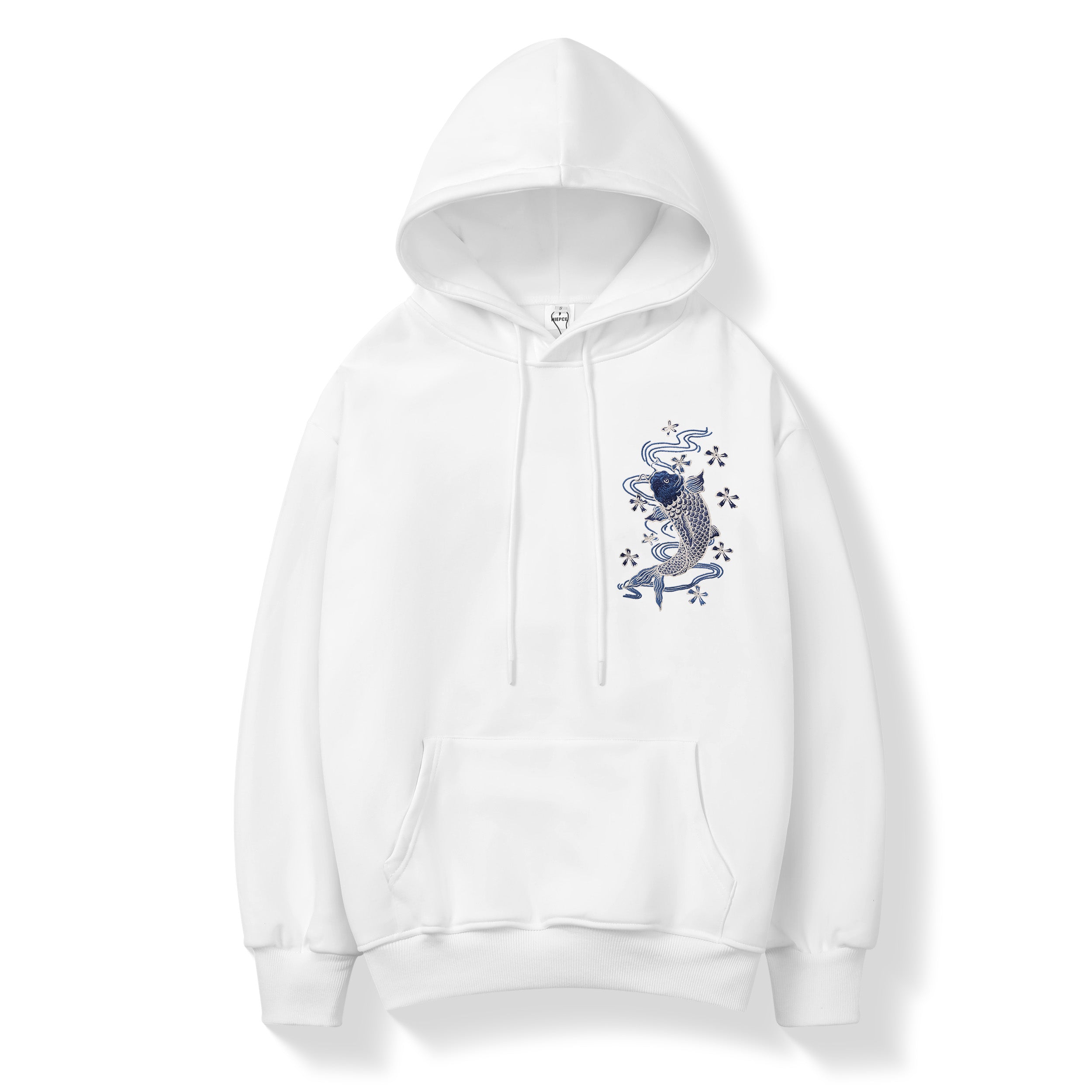 KH9015 Blue Koi Embroidery Hoodie Niepce
