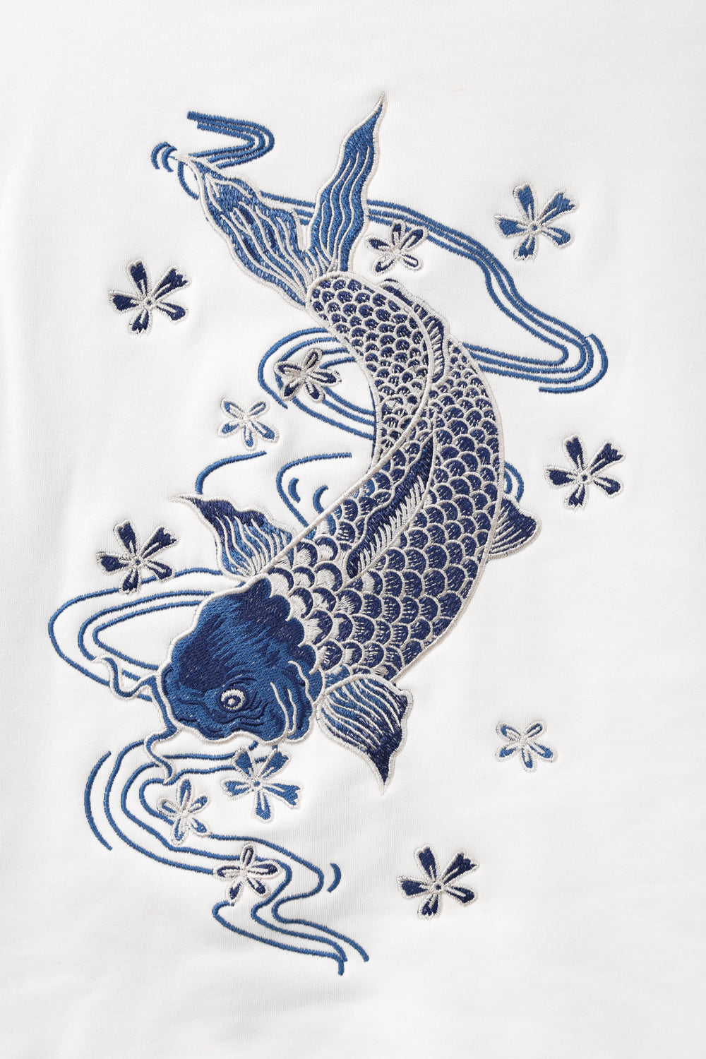 KH9015 Blue Koi Embroidery Hoodie Niepce