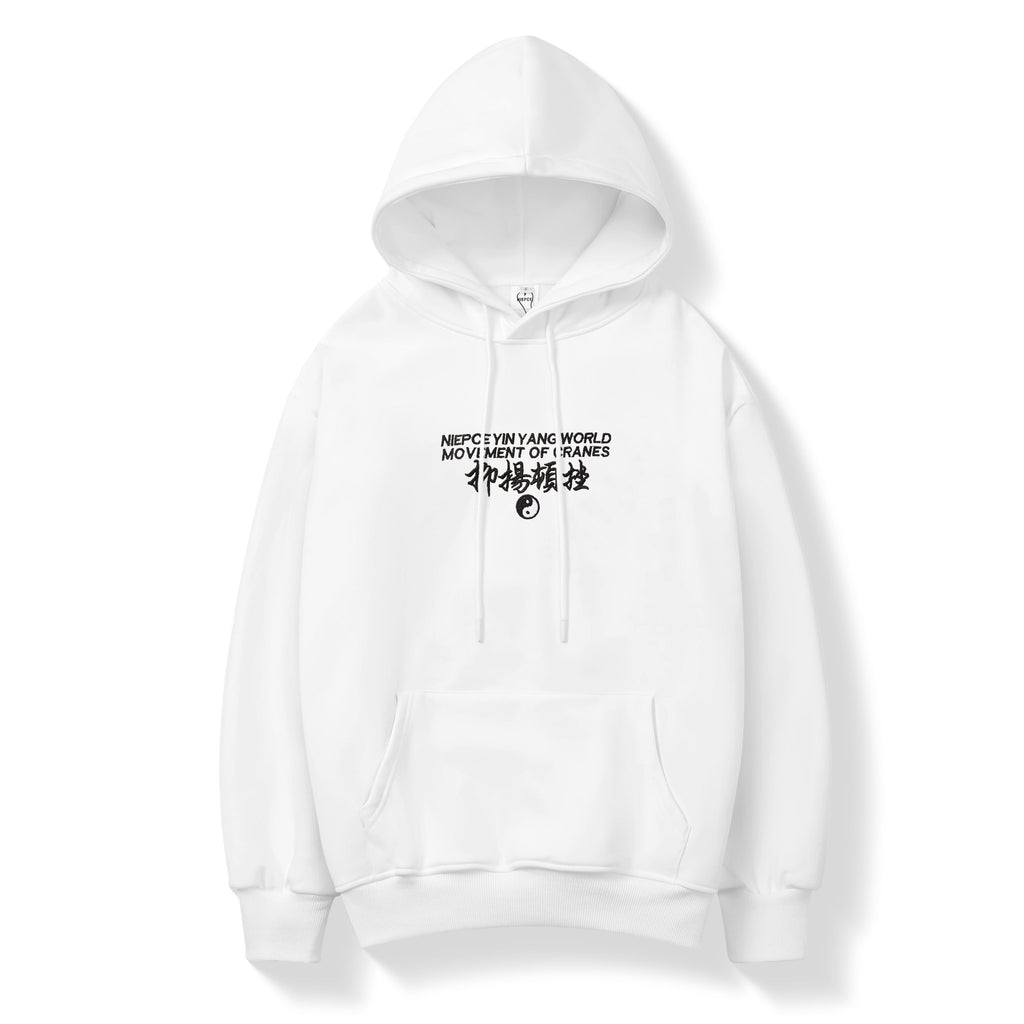 KH9332 Movement of Cranes Embroidery Hoodie Niepce