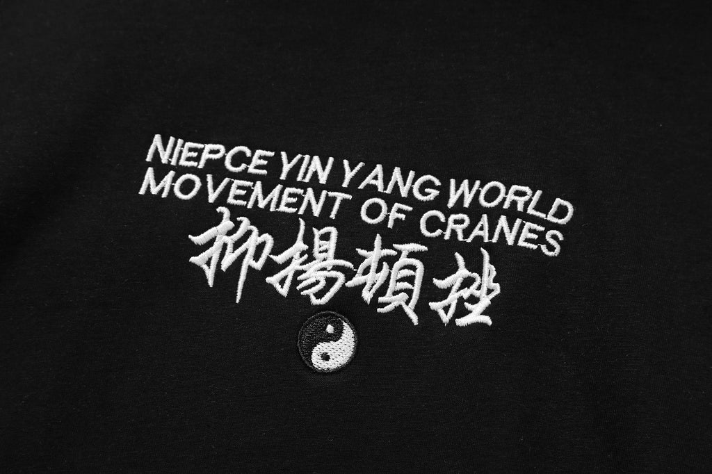 KH9332 Movement of Cranes Embroidery Hoodie Niepce