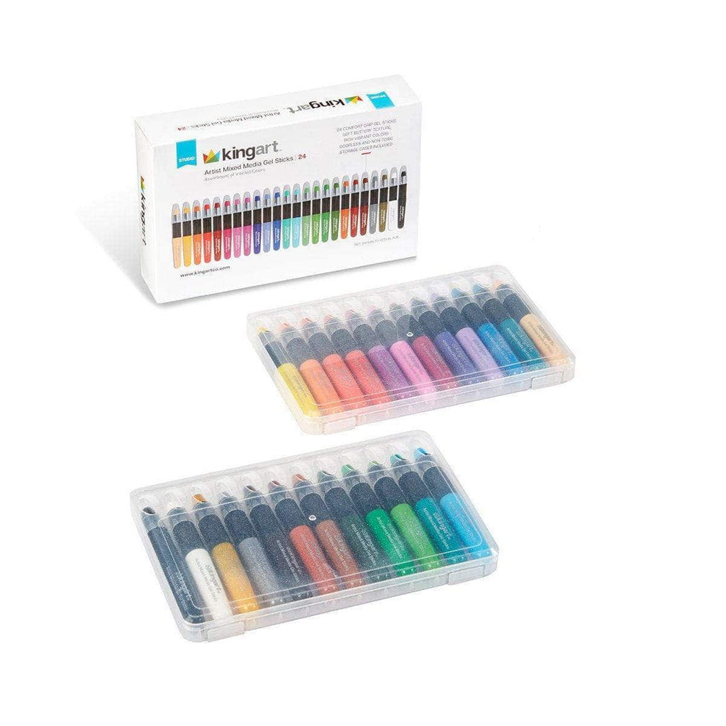 Mixed Media Gel Stick Crayons - 24 Colors KINGART