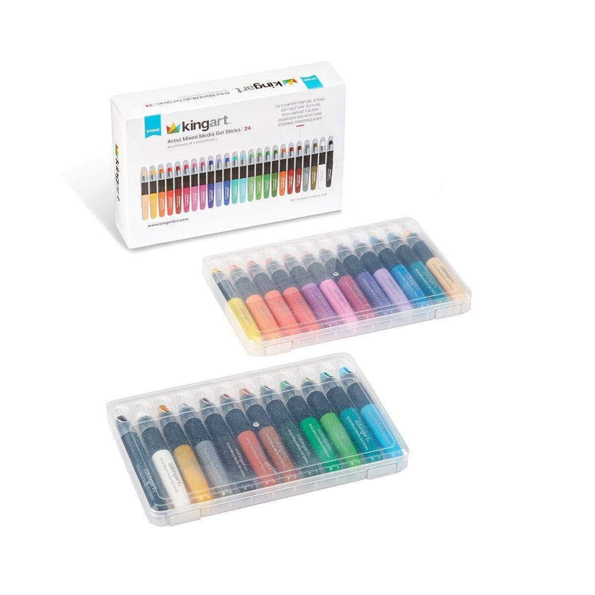 Mixed Media Gel Stick Crayons - 24 Colors KINGART
