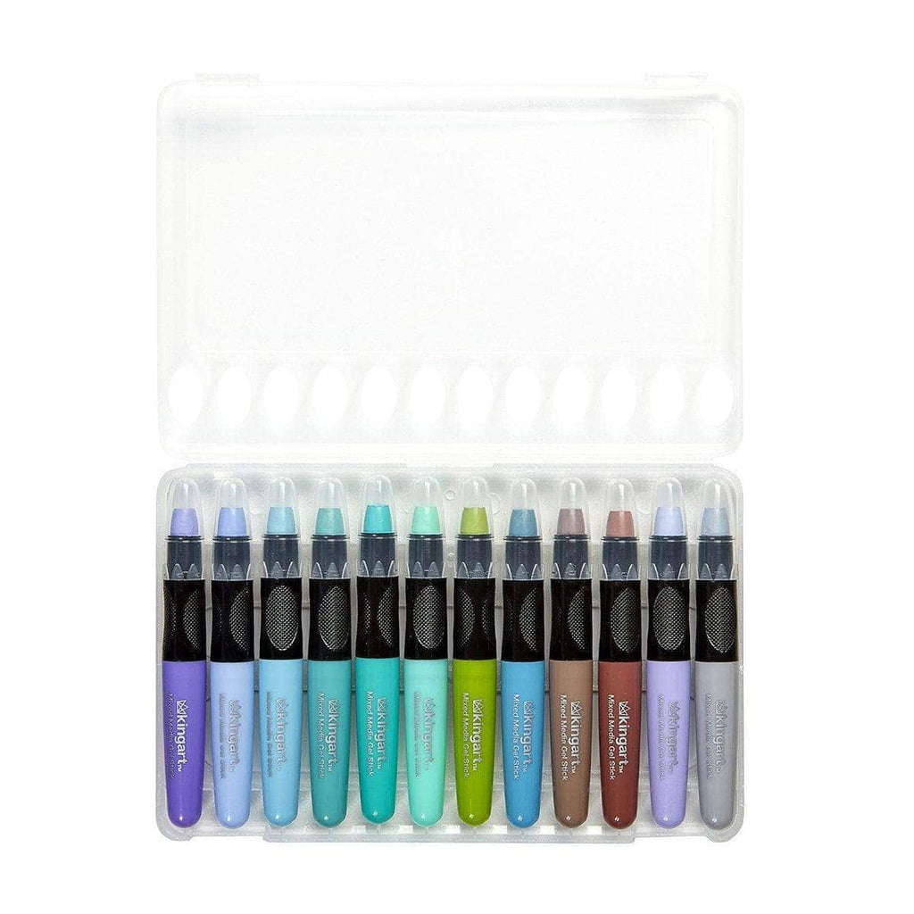 Mixed Media Gel Stick Crayons - 24 Pastel Colors KINGART