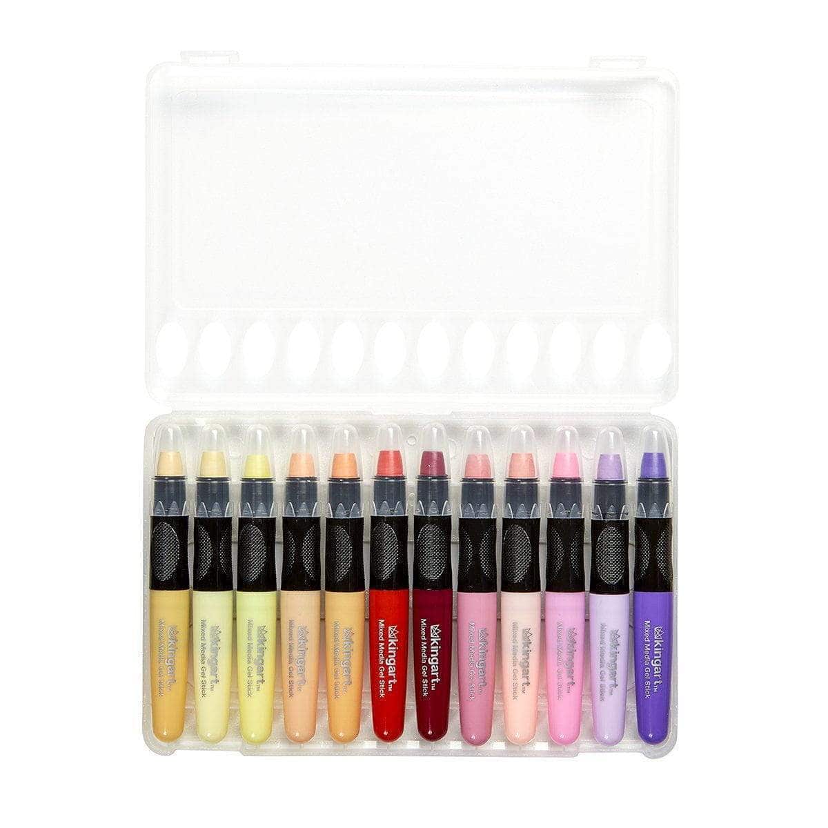 Mixed Media Gel Stick Crayons - 24 Pastel Colors KINGART