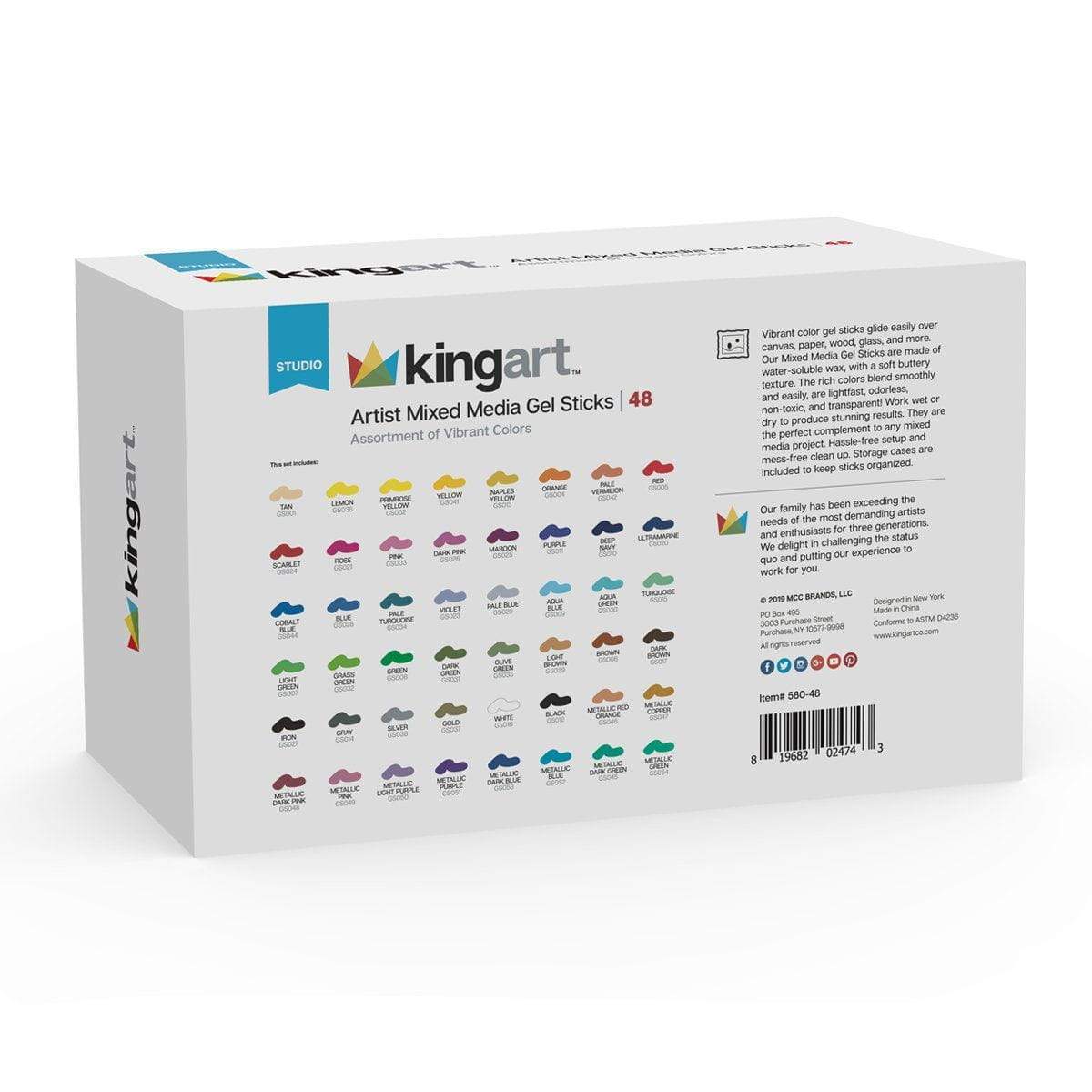 Gel Stick Crayons 48 Colors KINGART