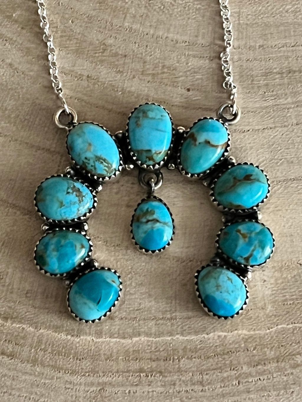 Kingman Necklace by Hada - 18 inch Cowhide and Conchos