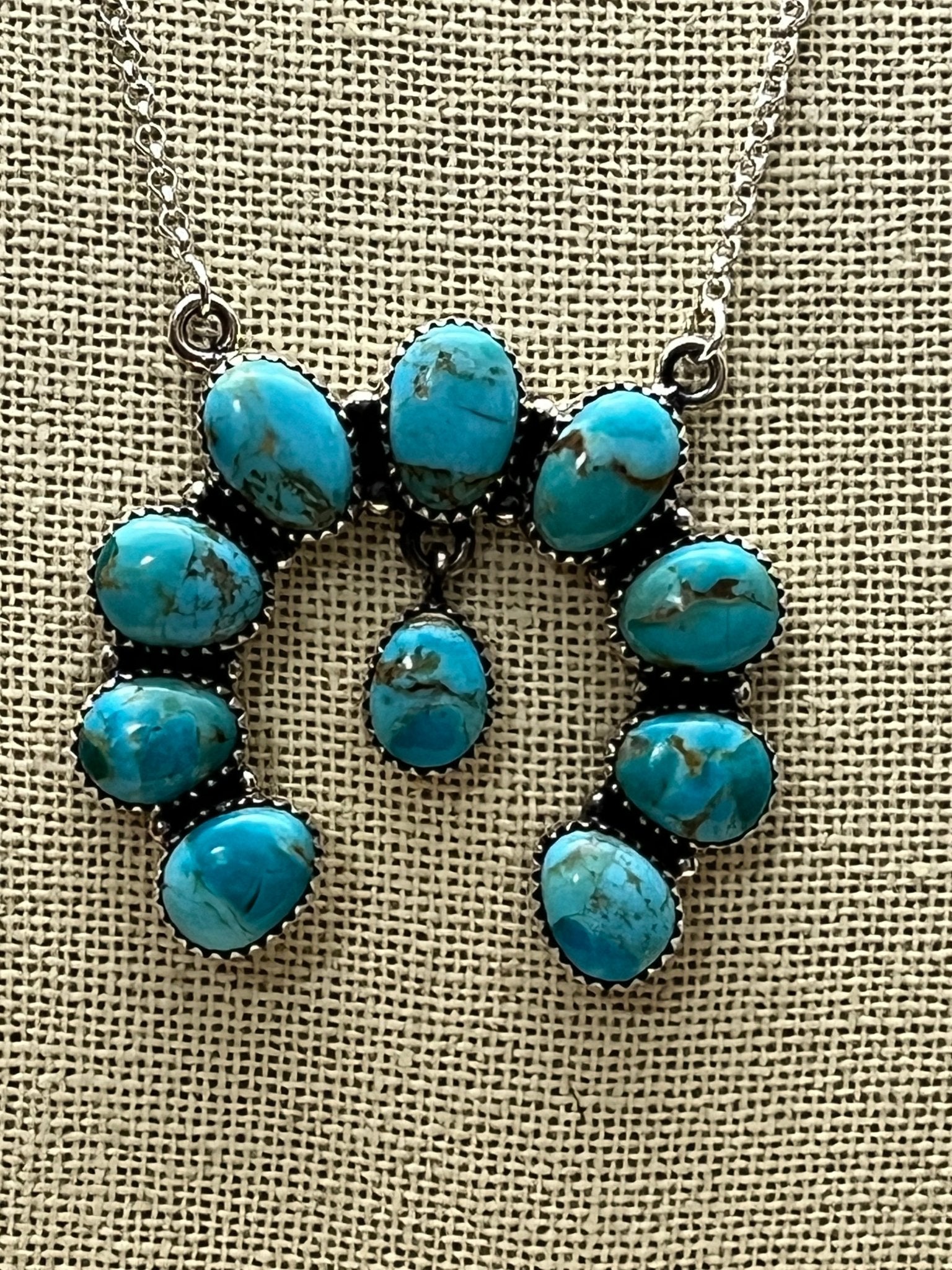 Kingman Necklace by Hada - 18 inch Cowhide and Conchos