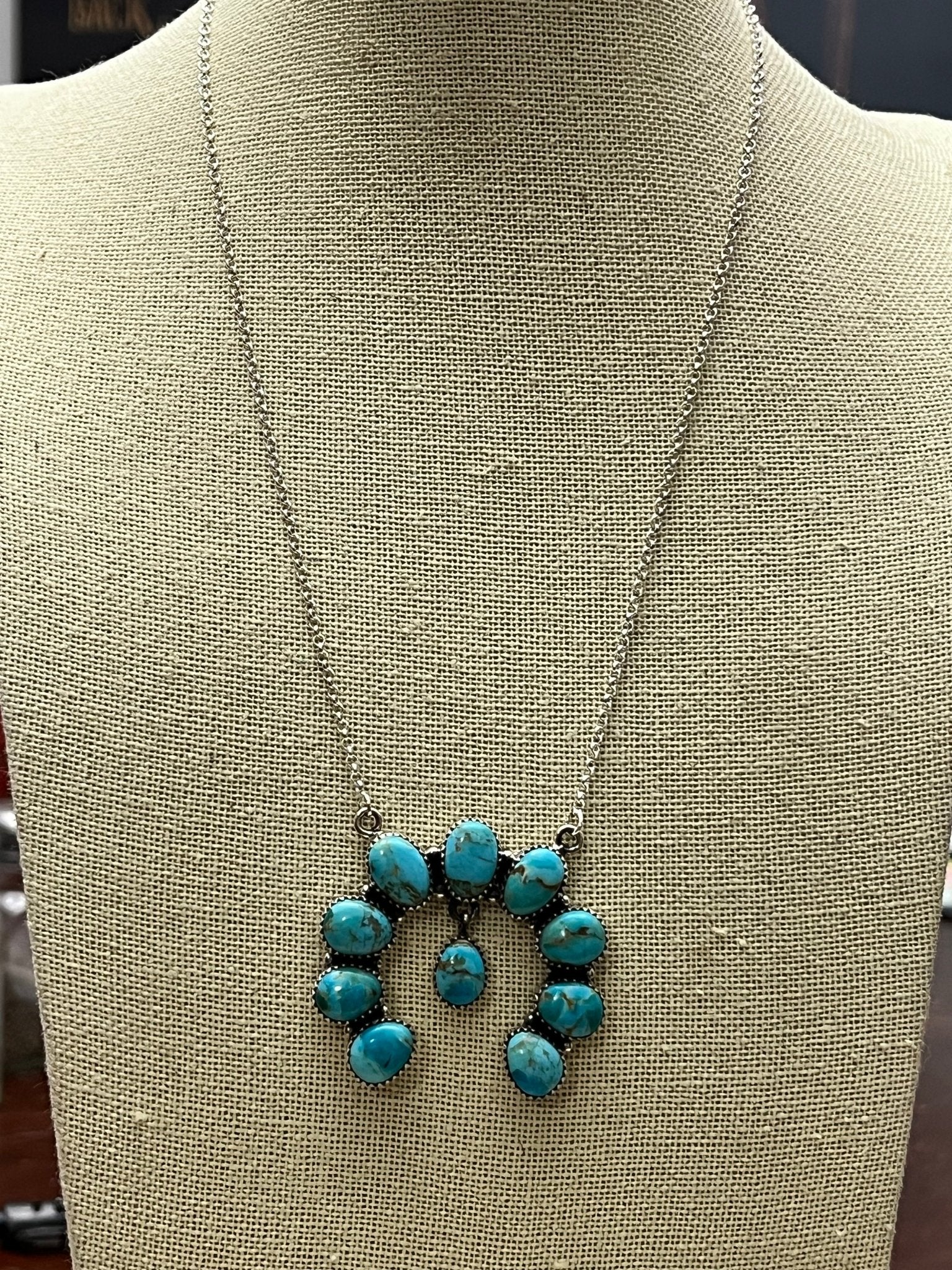 Kingman Necklace by Hada - 18 inch Cowhide and Conchos