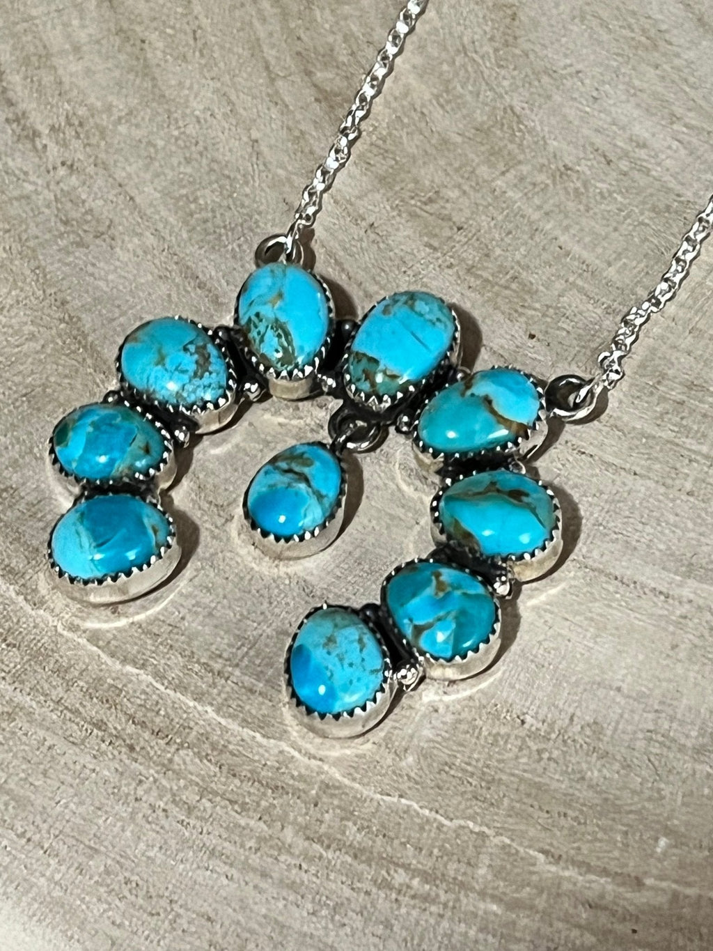 Kingman Necklace by Hada - 18 inch Cowhide and Conchos