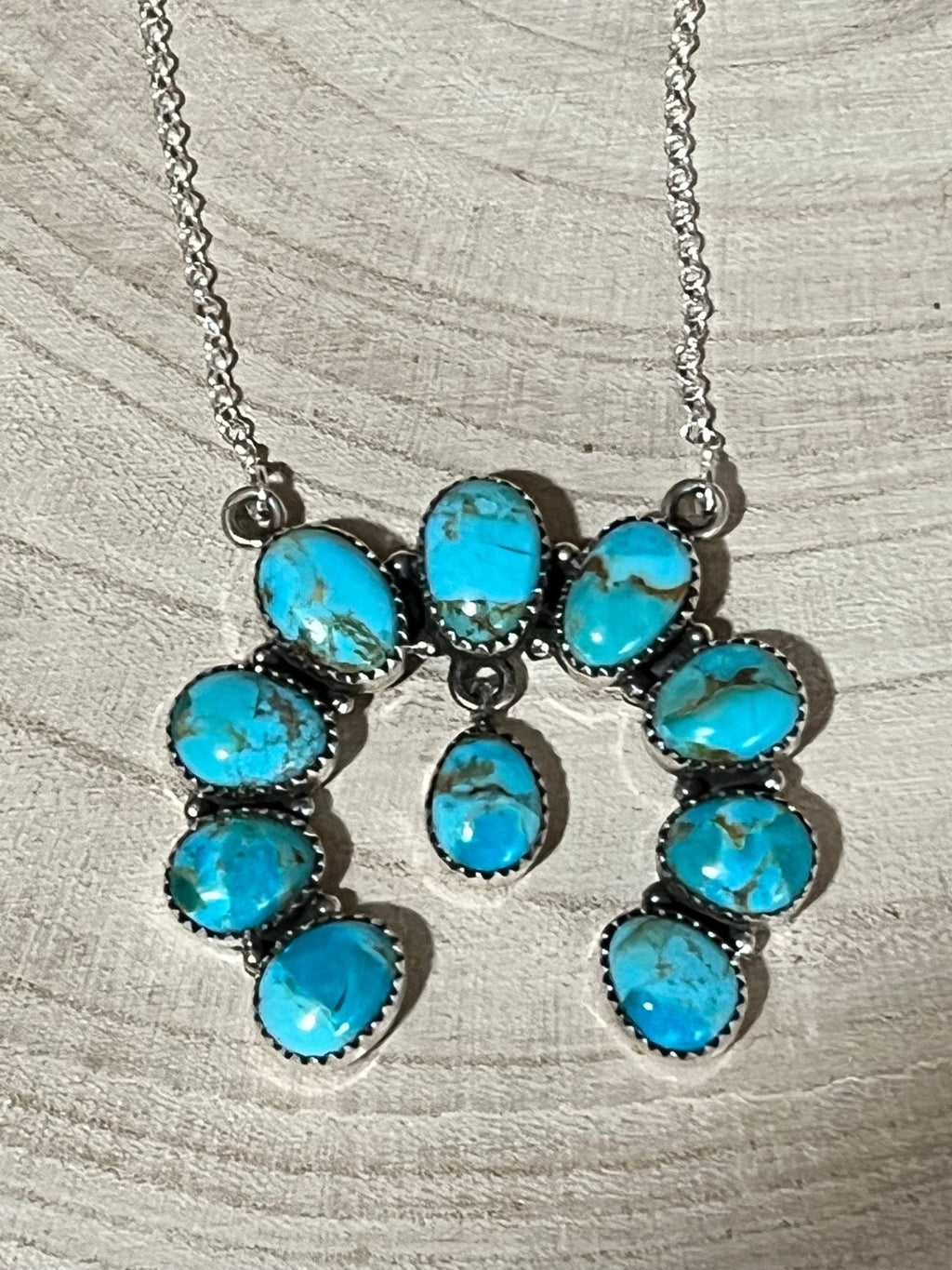 Kingman Necklace by Hada - 18 inch Cowhide and Conchos