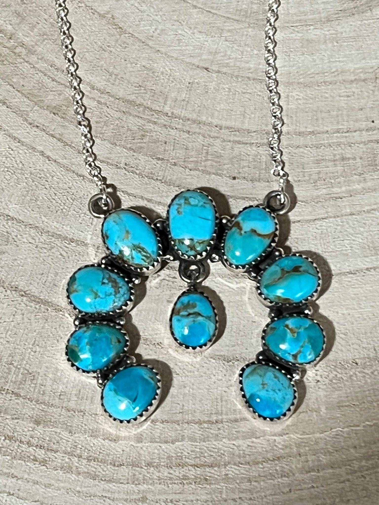 Kingman Necklace by Hada - 18 inch Cowhide and Conchos