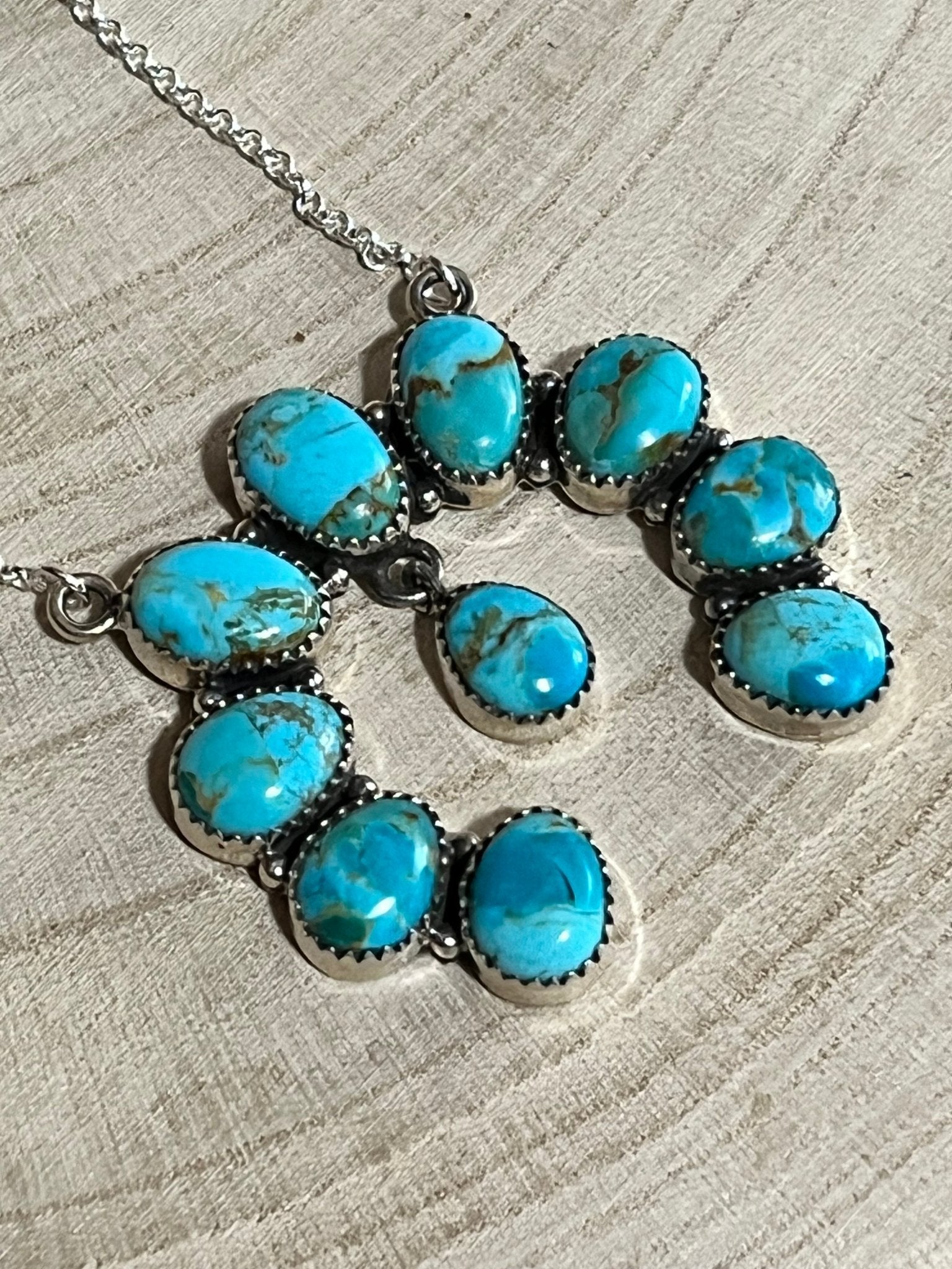 Kingman Necklace by Hada - 18 inch Cowhide and Conchos