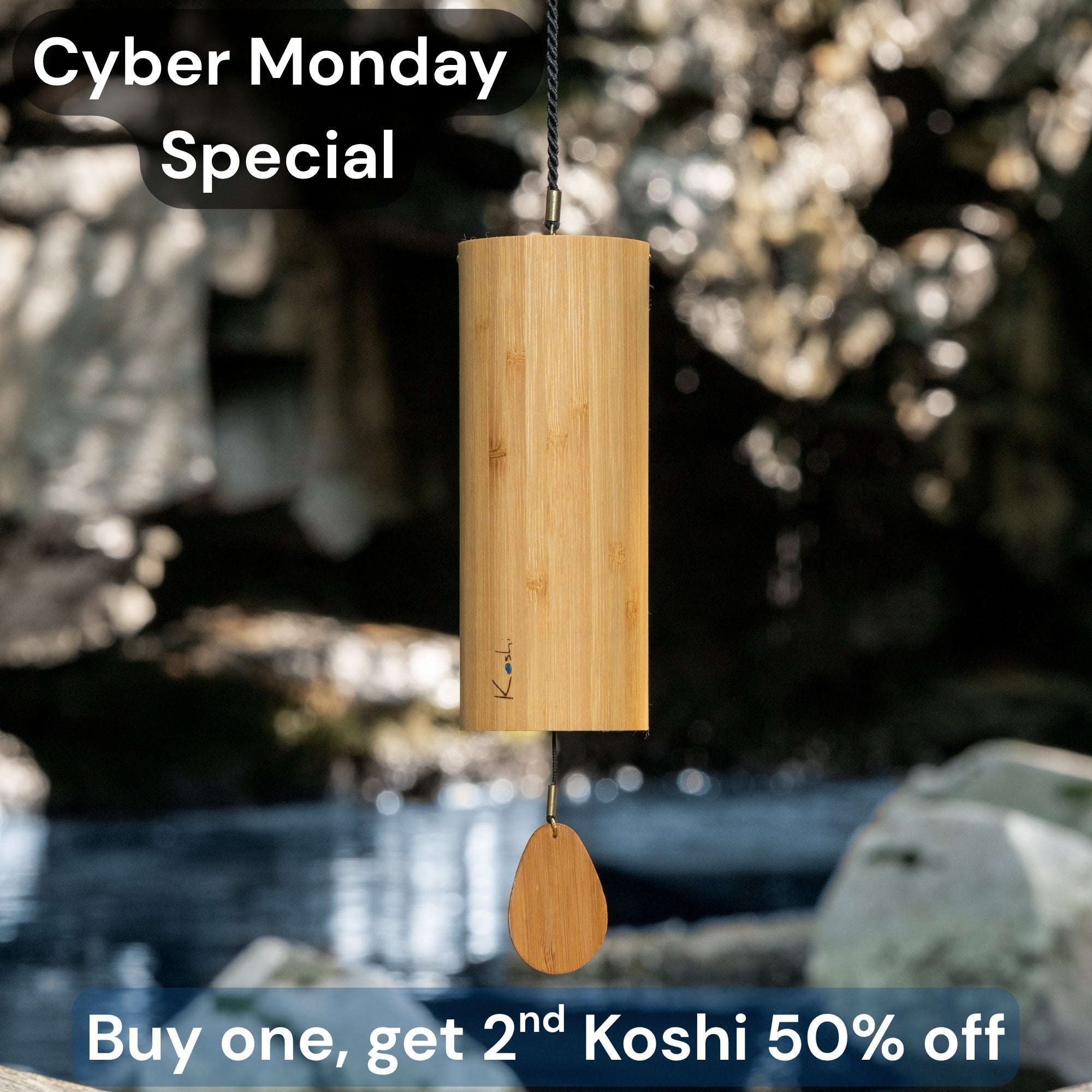 Koshi Chime Aqua (D-minor) Handcrafted Sound Healing Chime for Meditation and Sound Baths WePlayWellTogether