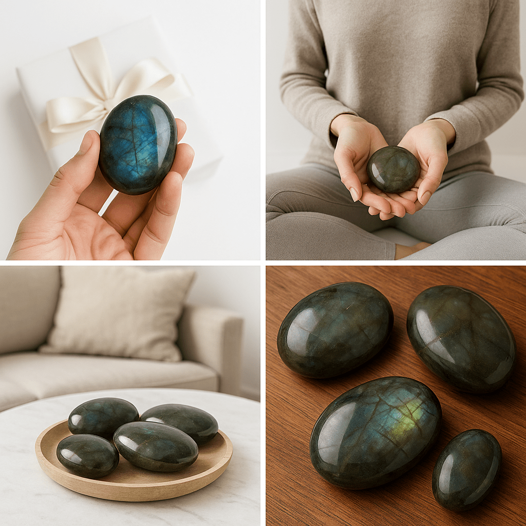 Labradorite Palm Stones – Flashy & Polished (Per LB) KREATEUR MIAMI