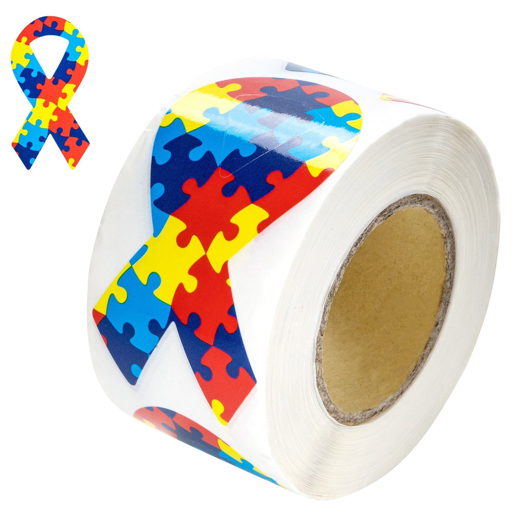 Large Autism Awareness Ribbon Stickers (250 per Roll) The Awareness Company