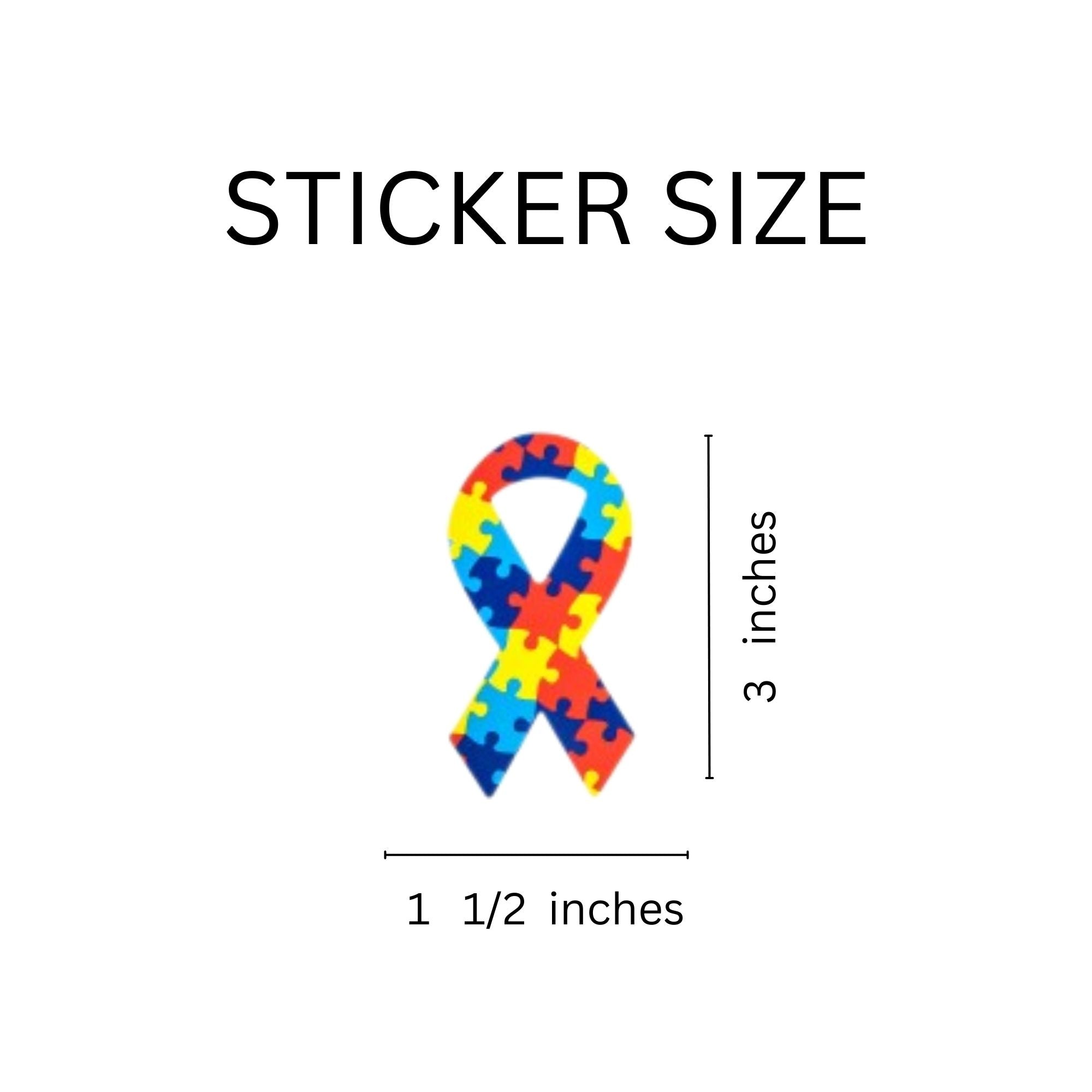 Large Autism Awareness Ribbon Stickers (250 per Roll) The Awareness Company