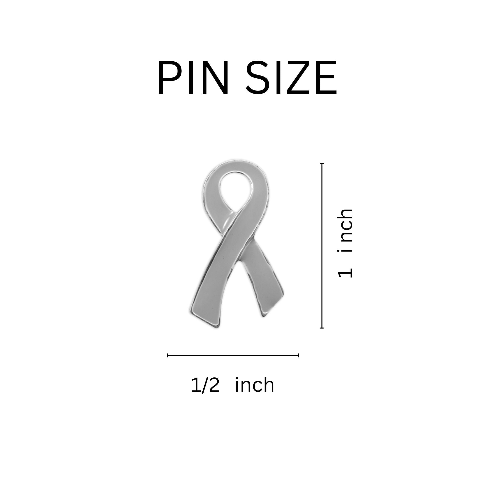 Large Flat Gray Ribbon Pins The Awareness Company