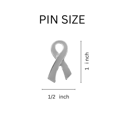 Large Flat Gray Ribbon Pins The Awareness Company
