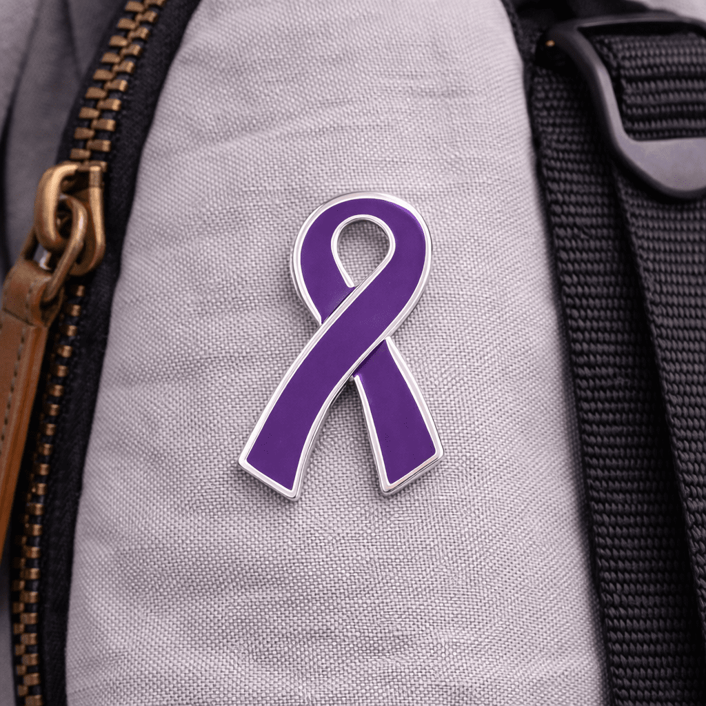 Large Flat Purple Ribbon Pins The Awareness Company