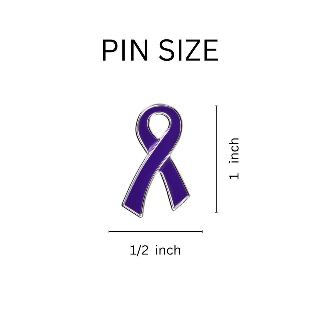 Large Flat Purple Ribbon Pins The Awareness Company