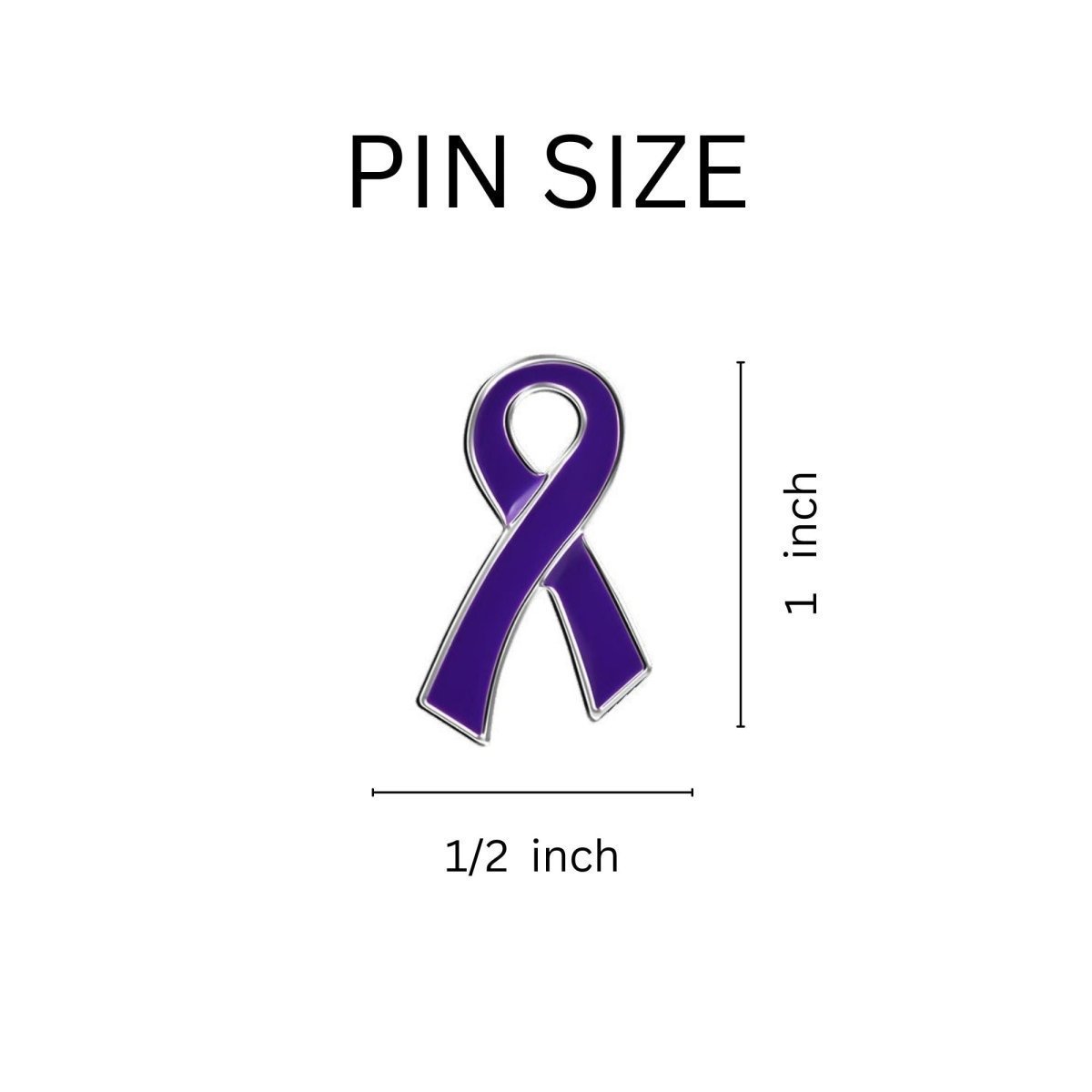 Large Flat Purple Ribbon Pins The Awareness Company