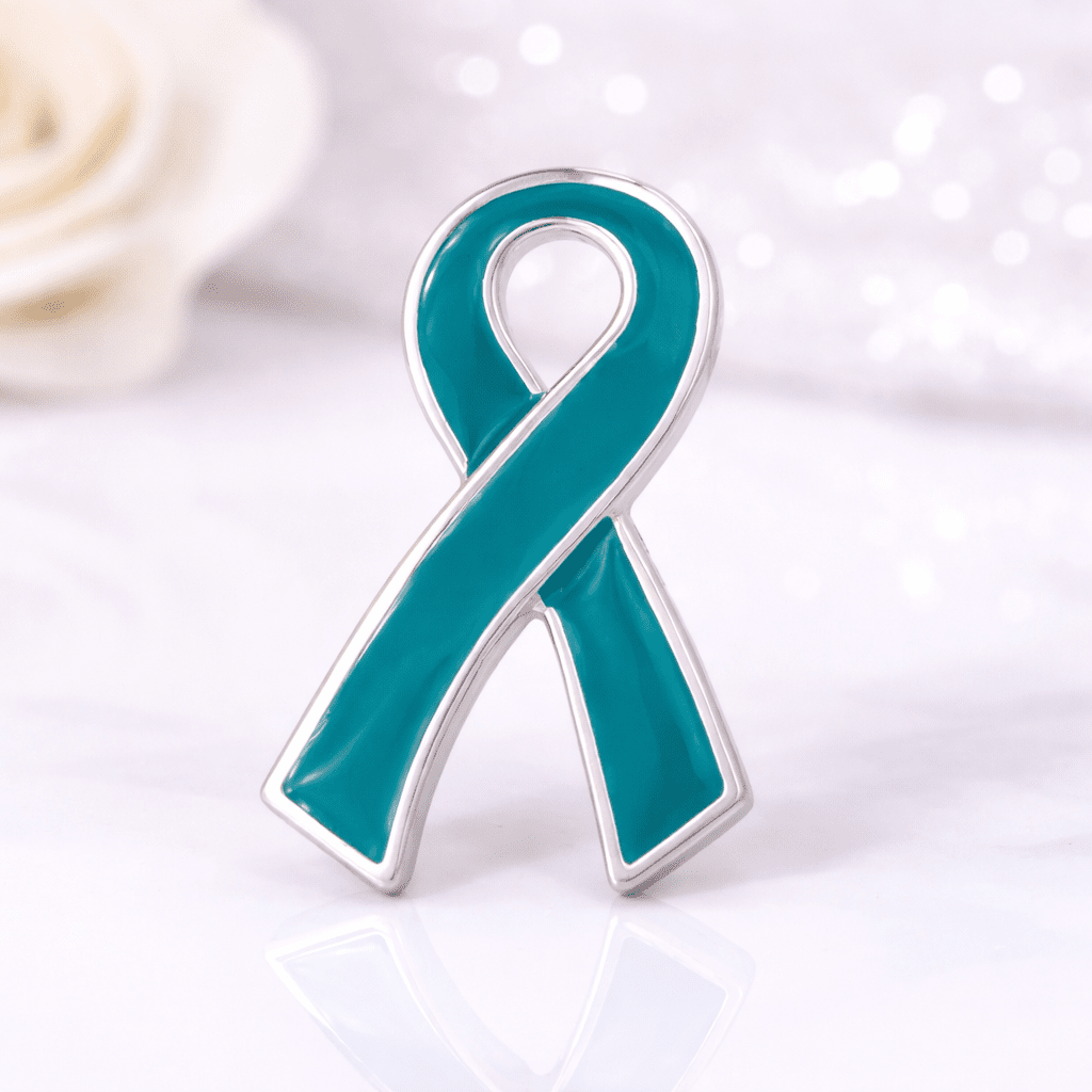 Large Flat Teal Ribbon Pins The Awareness Company