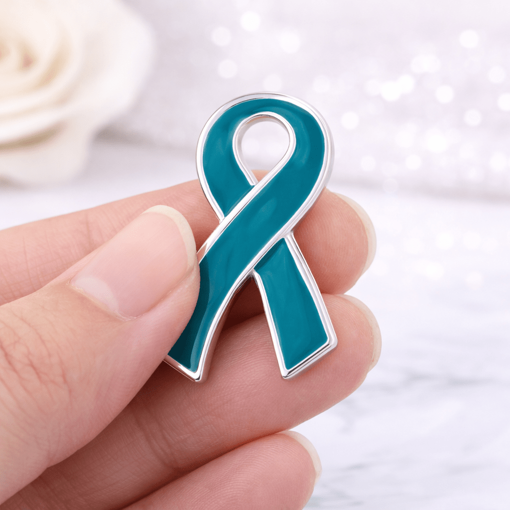 Large Flat Teal Ribbon Pins The Awareness Company
