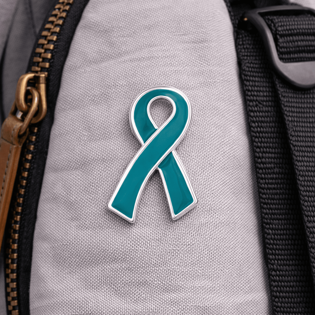 Large Flat Teal Ribbon Pins The Awareness Company