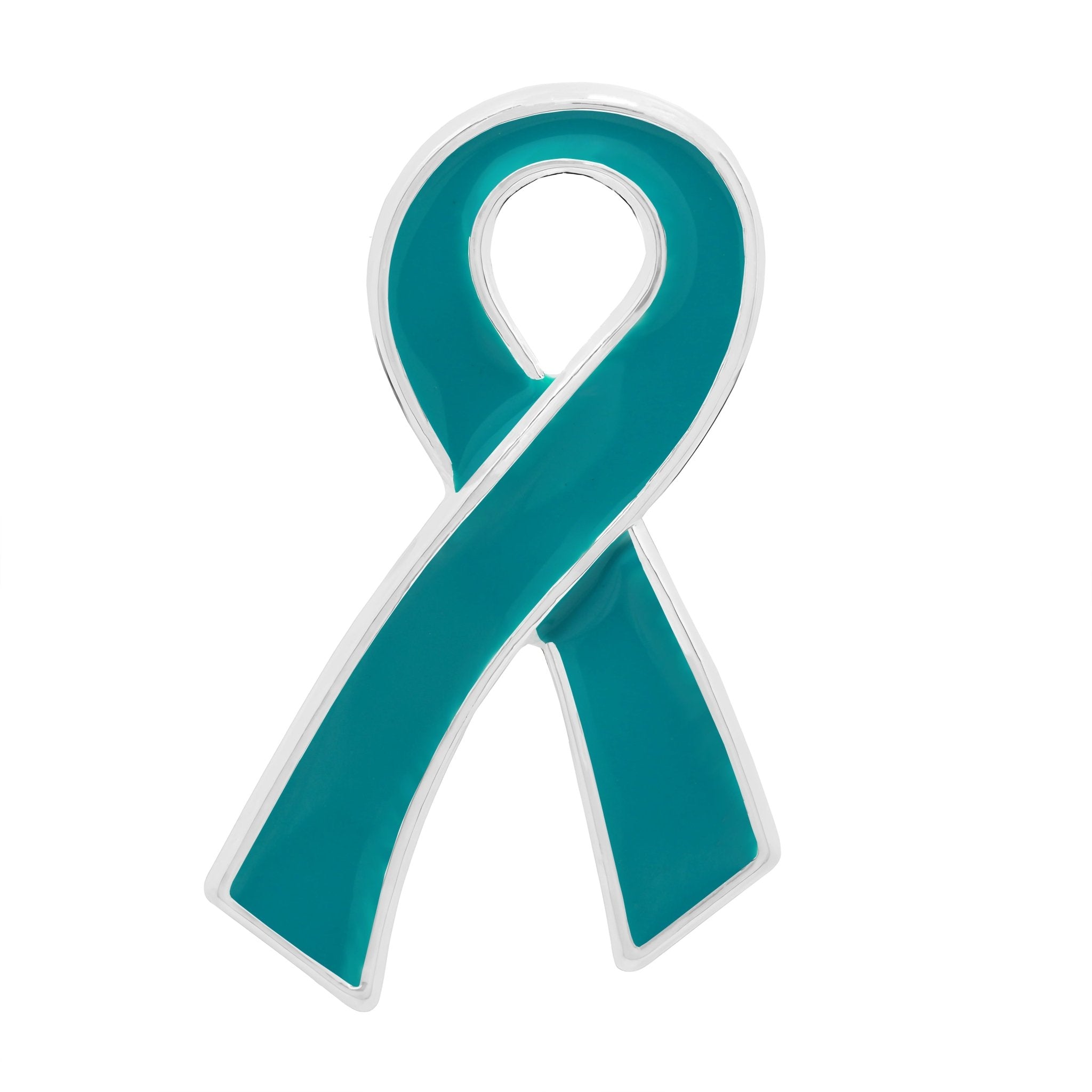 10 Pack Large Teal Ribbon Awareness Pins The Awareness Company