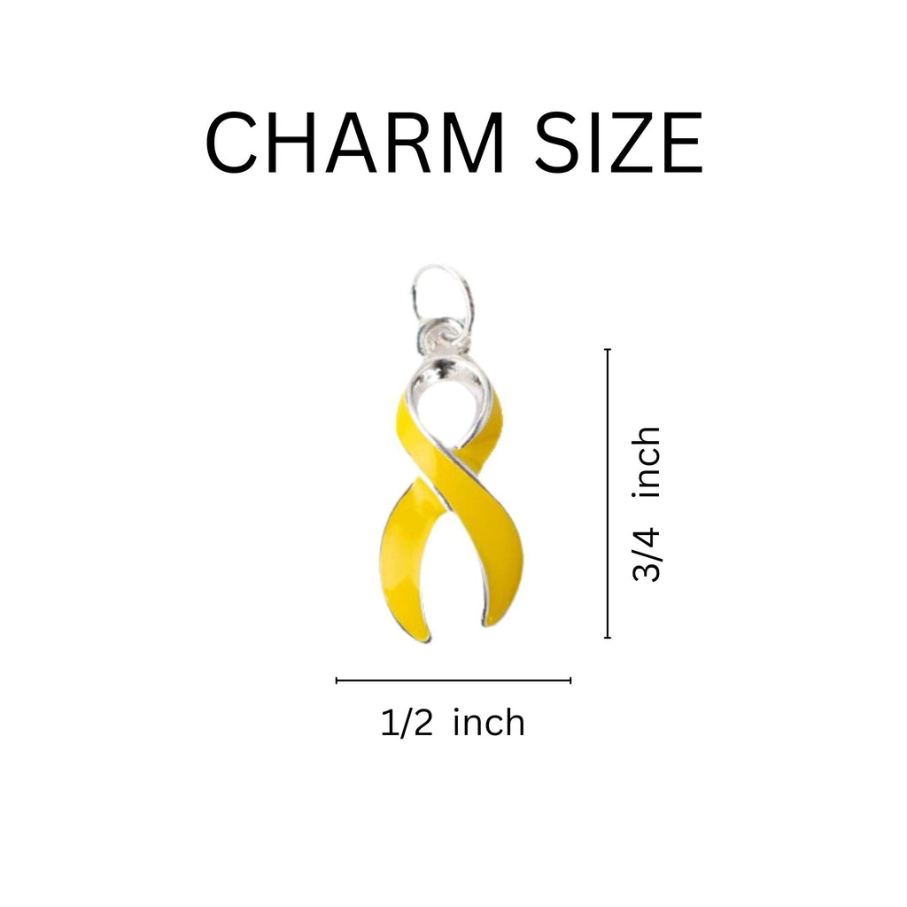 Large Gold Ribbon Awareness Retractable Bracelet The Awareness Company
