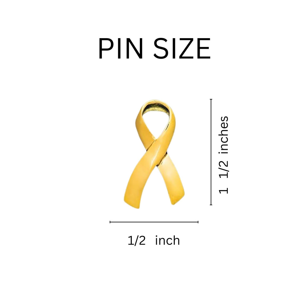 Large Gold Ribbon Pins The Awareness Company