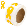 Large Gold Ribbon Stickers (250 per Roll) The Awareness Company