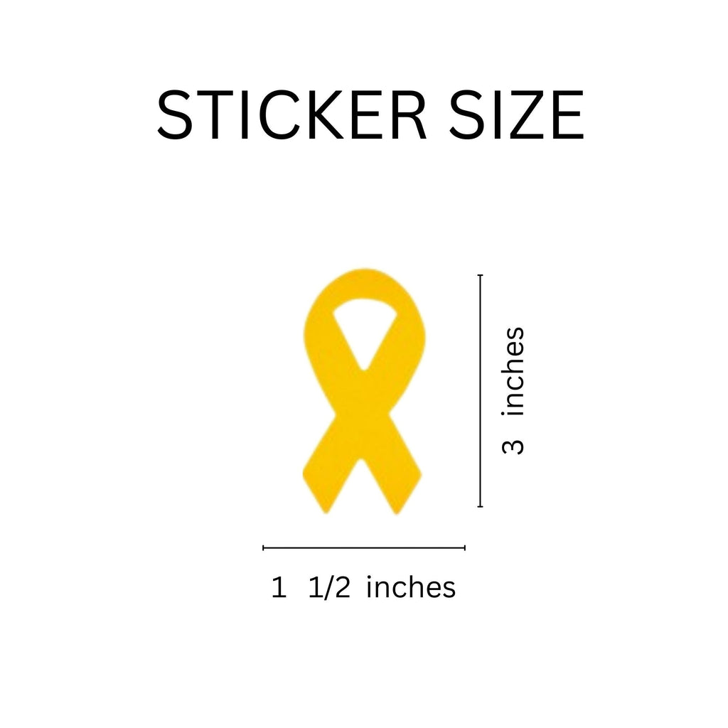 Large Gold Ribbon Stickers (250 per Roll) The Awareness Company
