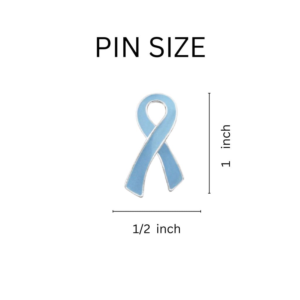 10 Pack of Large Light Blue Awareness Ribbon Pins The Awareness Company