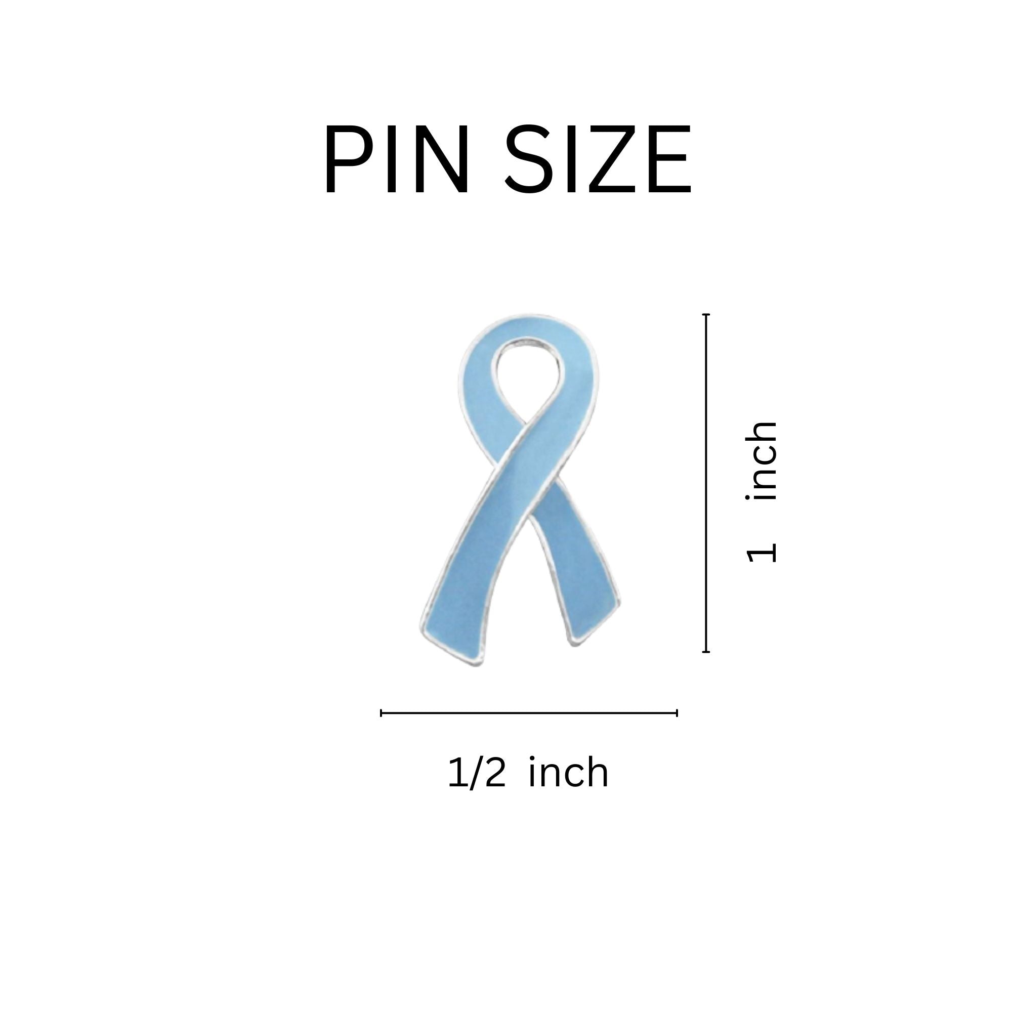 10 Pack of Large Light Blue Awareness Ribbon Pins The Awareness Company