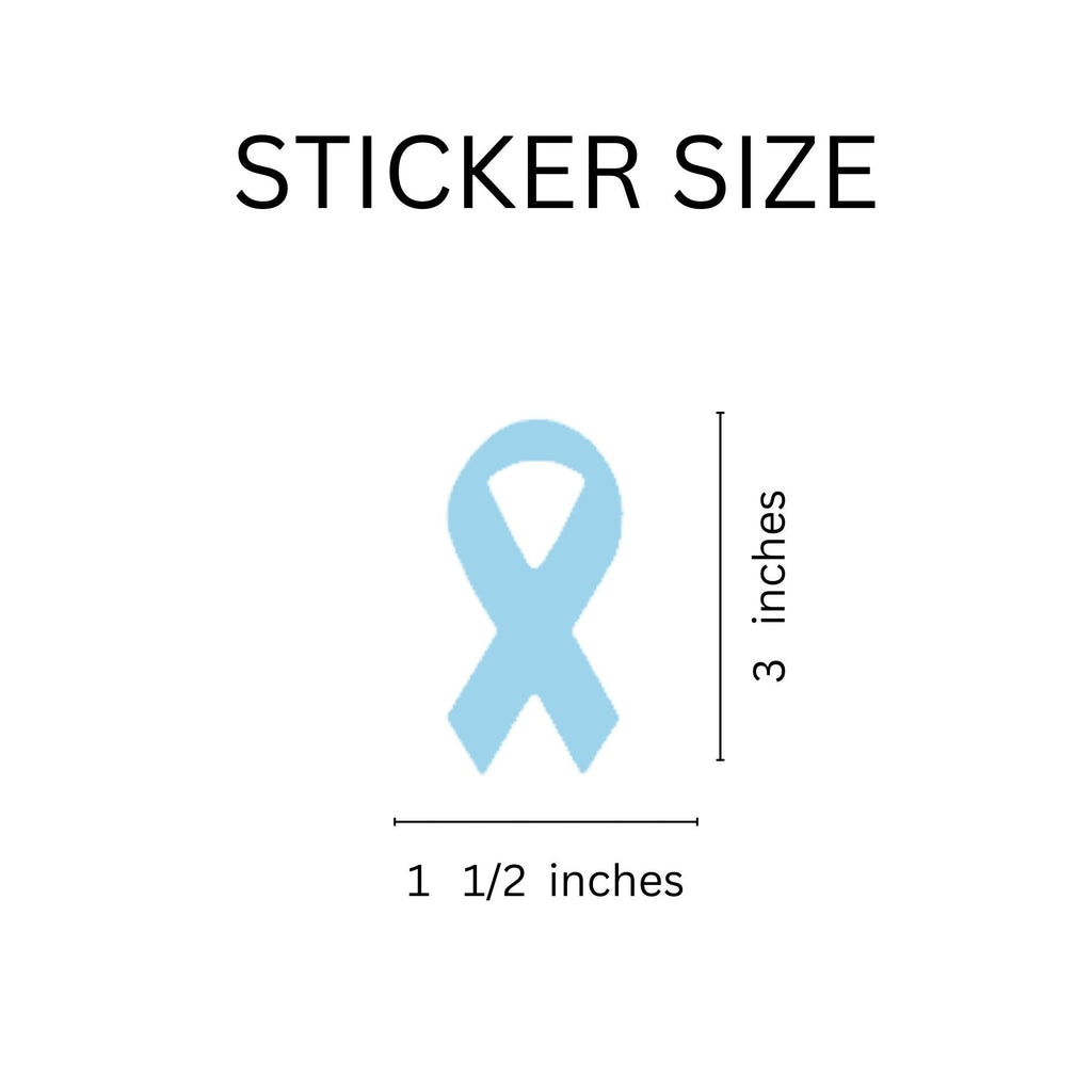 Large Light Blue Ribbon Stickers (250 per Roll) The Awareness Company