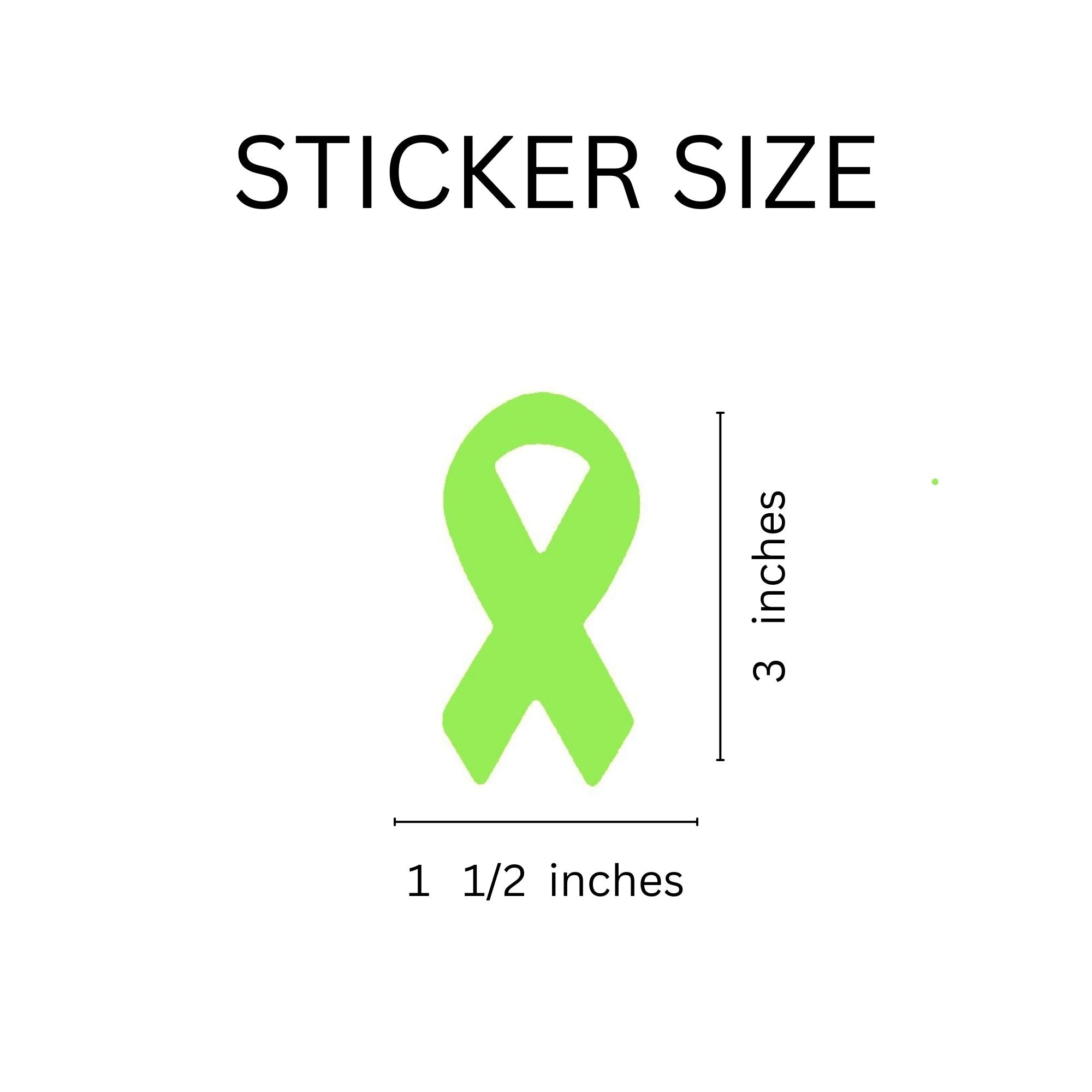 Large Lime Green Ribbon Stickers (250 per Roll) The Awareness Company