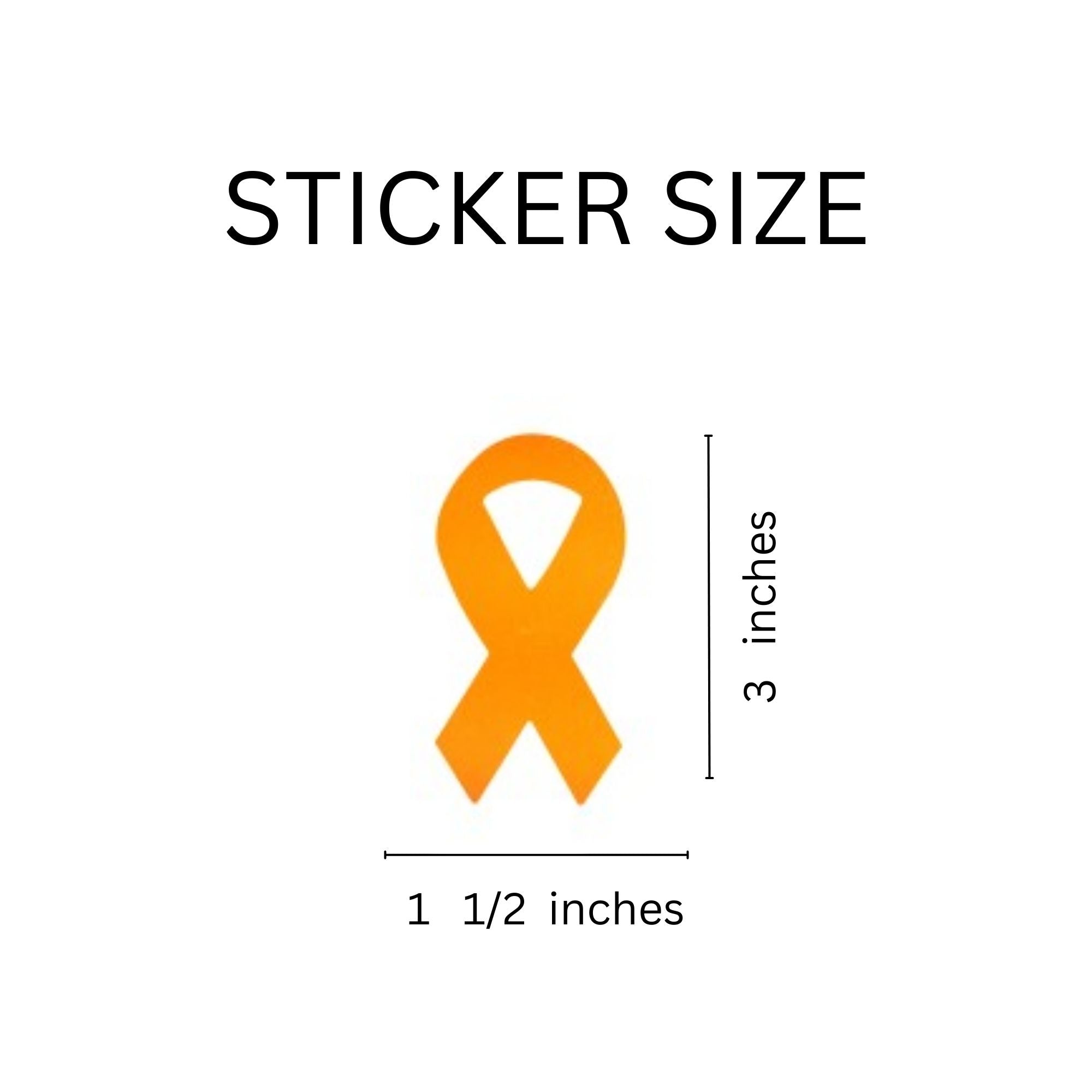 Large Orange Ribbon Stickers (250 per Roll) The Awareness Company